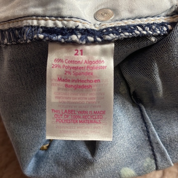 Size 21 Juniors Corset Waist Denim Daisy Shorts - Picture 7 of 8